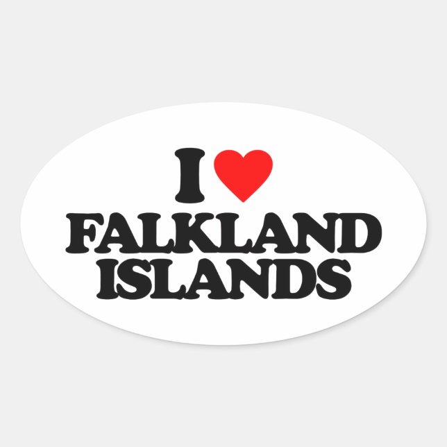 ADESIVO OVAL EU AMO ILHAS FALKLAND (Frente)