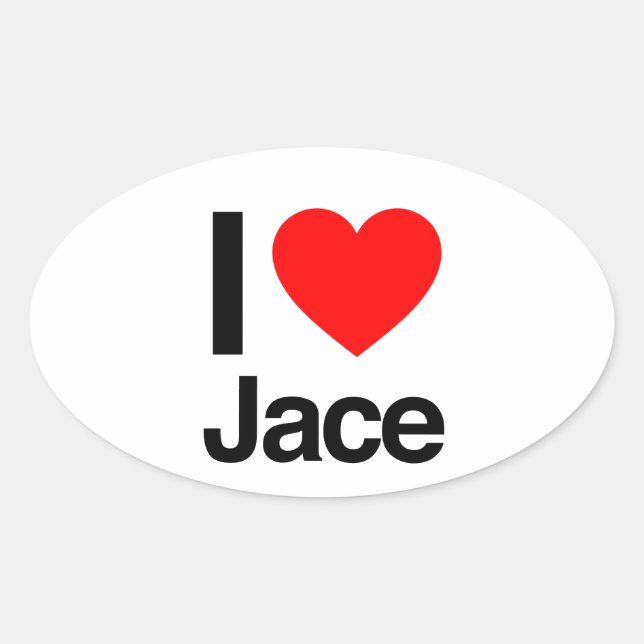 Adesivo Oval eu amo jace (Frente)