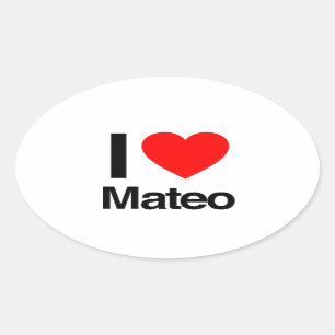 Adesivo Oval eu amo mateo