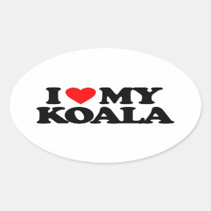 ADESIVO OVAL EU AMO MEU KOALA