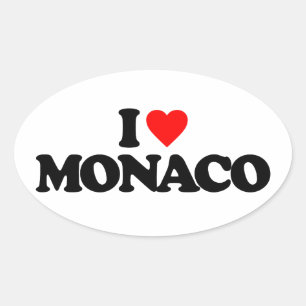 ADESIVO OVAL EU AMO MONACO