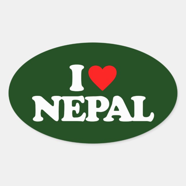 ADESIVO OVAL EU AMO NEPAL (Frente)