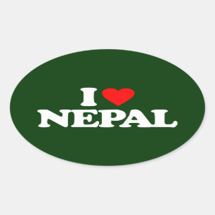 ADESIVO OVAL EU AMO NEPAL