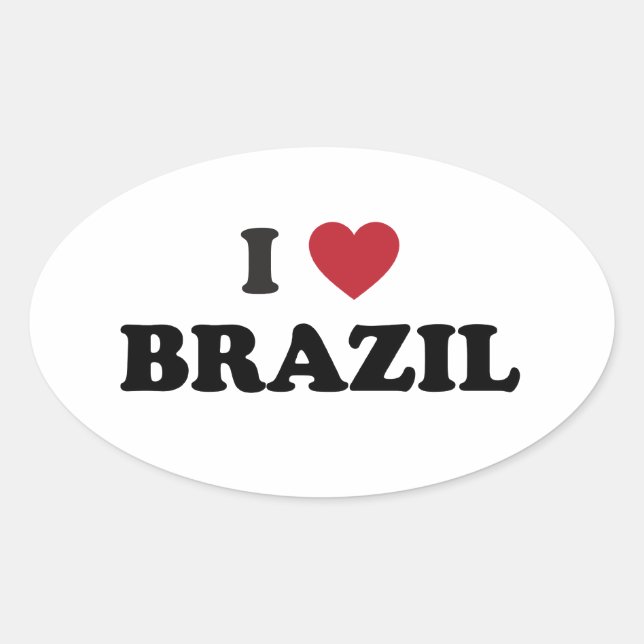 Adesivo Oval Eu amo o Brasil (Frente)