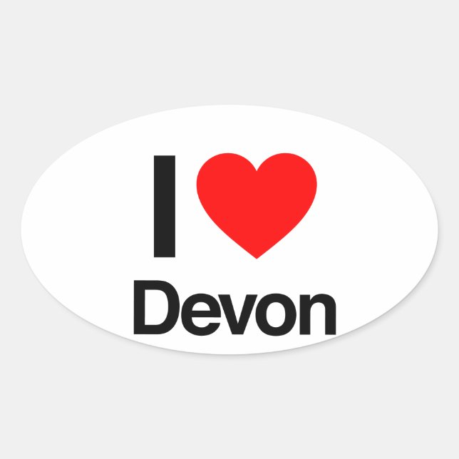 Adesivo Oval eu amo o Devon (Frente)