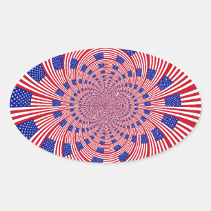 Adesivo Oval Eu Amo Os Estados Unidos