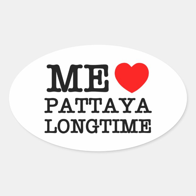 ADESIVO OVAL EU AMO PATTAYA LONGTIME (Frente)