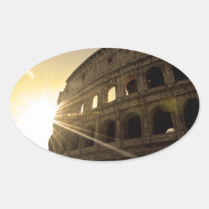 Adesivo Oval Eu amo Roma - Colosseum