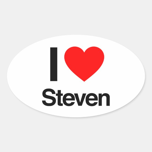 Adesivo Oval eu amo steven (Frente)