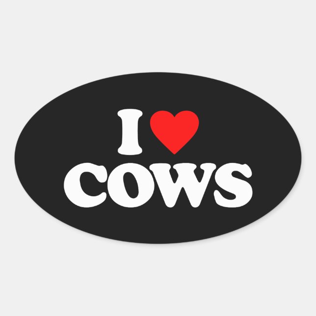 ADESIVO OVAL EU AMO VACAS (Frente)
