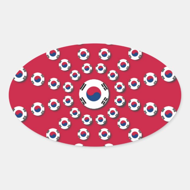 Adesivo Oval Eu amo Vermelho (Frente)