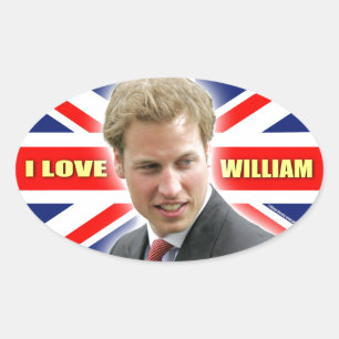 Adesivo Oval Eu amo William