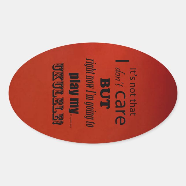 Adesivo Oval Eu Prefiro Ukulele Oval Sticker (Frente)