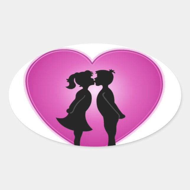 Adesivo Oval Eu Te Amo (Frente)