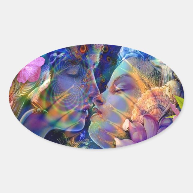 Adesivo Oval Eu te amo (Frente)