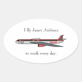 Adesivo Oval Eu vôo pela Janet Airlines