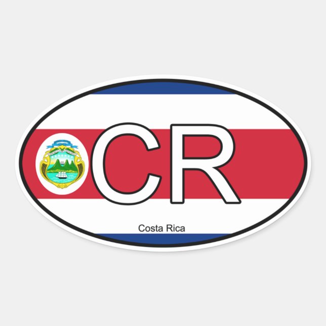 Adesivo Oval Euro Sticker Costa Rica (Frente)