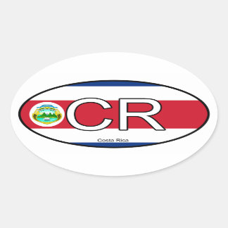 Adesivo Oval Euro Sticker Costa Rica