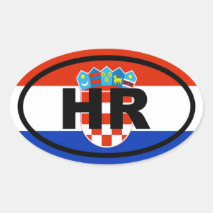 Adesivo Oval Europeu de Croatia hora