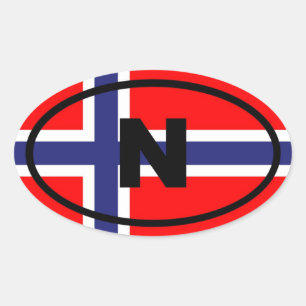 Adesivo Oval Europeu de Noruega N
