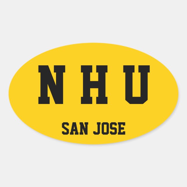 Adesivo Oval EuroSticker da Universidade Nacional Hispânica (Frente)