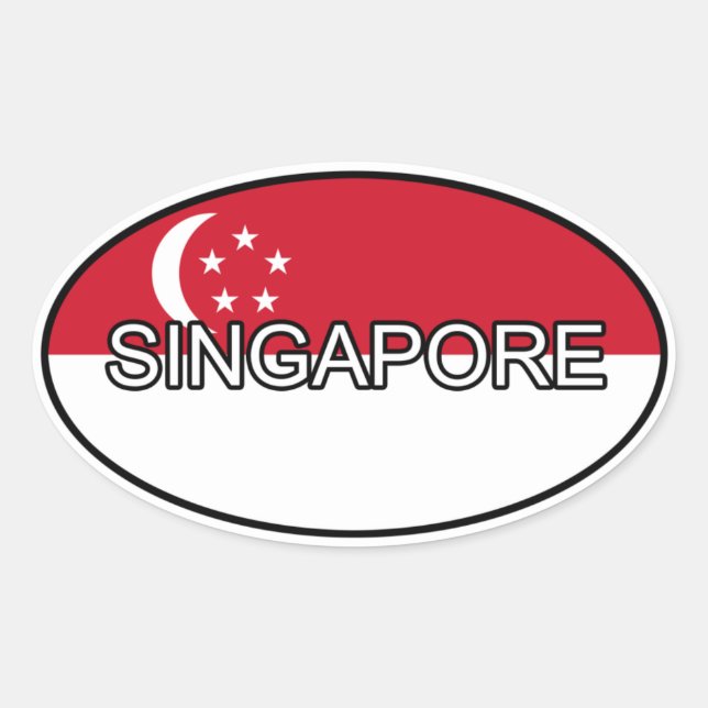Adesivo Oval Eurovinheta Singapura (Frente)