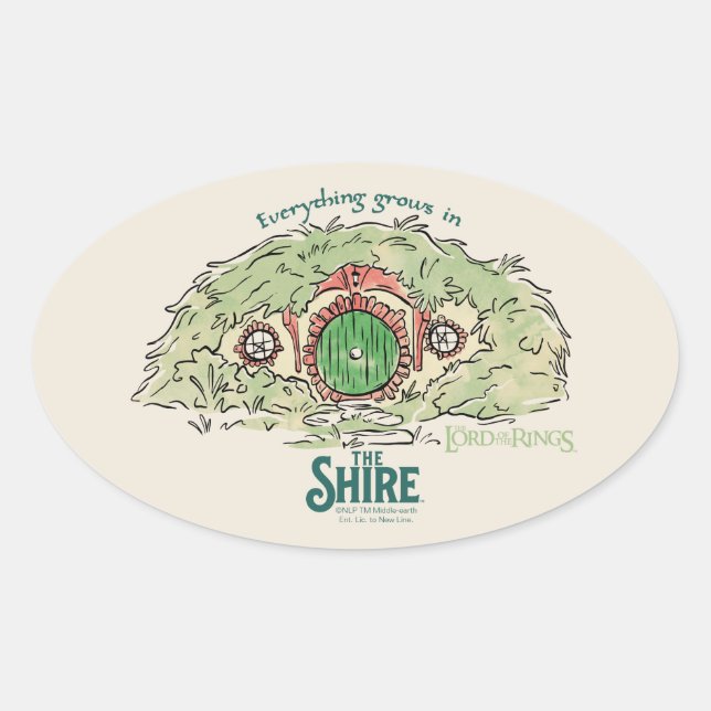 Adesivo Oval Everything Grows in THE SHIRE™ (Frente)
