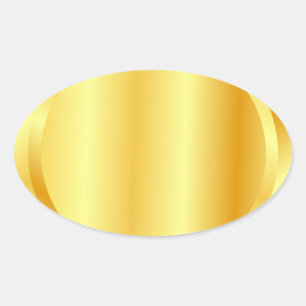 Adesivo Oval Exame Metálico de Modelo de Vazio Dourado Faux Per