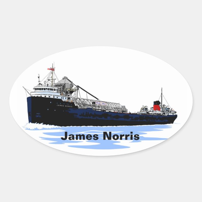 Adesivo Oval Excelente Lagos Freighter James Norris (Frente)