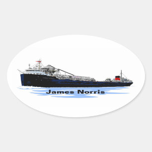 Adesivo Oval Excelente Lagos Freighter James Norris