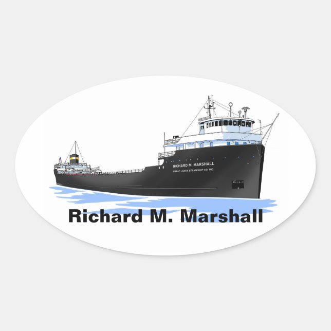 Adesivo Oval Excelente Lagos Freighter Richard M. Marshall (Frente)