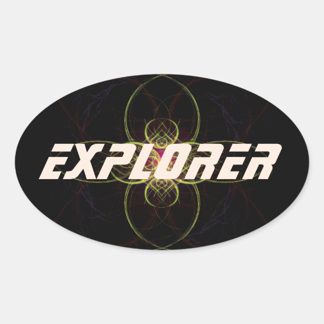 Adesivo Oval Explorador Espacial Por Alexandra Cook aka Linanda (Frente)