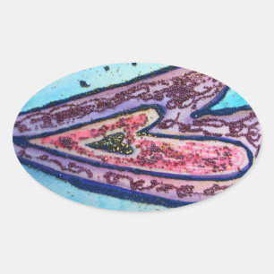 Adesivo Oval Faith Glitter Hearts Love Labels
