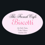 Adesivo Oval Faixa Rosa-Rótulo de Cookie Homemade<br><div class="desc">Faça com que seus produtos caseiros sejam algo para se lembrar. Adicione este rótulo elegante. Ele tem delicadas listras cor-de-rosa para um sentimento francês. Personalize este adesivo clicando em "editar" e siga as instruções fáceis de usar. DICA: ao criar, lembre-se de excluir o texto de exemplo antes de adicionar o...</div>