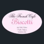 Adesivo Oval Faixa Rosa-Rótulo de Cookie Homemade<br><div class="desc">Faça com que seus produtos caseiros sejam algo para se lembrar. Adicione este rótulo elegante. Ele tem delicadas listras cor-de-rosa para um sentimento francês. Personalize este adesivo clicando em "editar" e siga as instruções fáceis de usar. DICA: ao criar, lembre-se de excluir o texto de exemplo antes de adicionar o...</div>