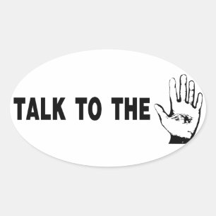 Adesivo Oval Fale Com A Mão