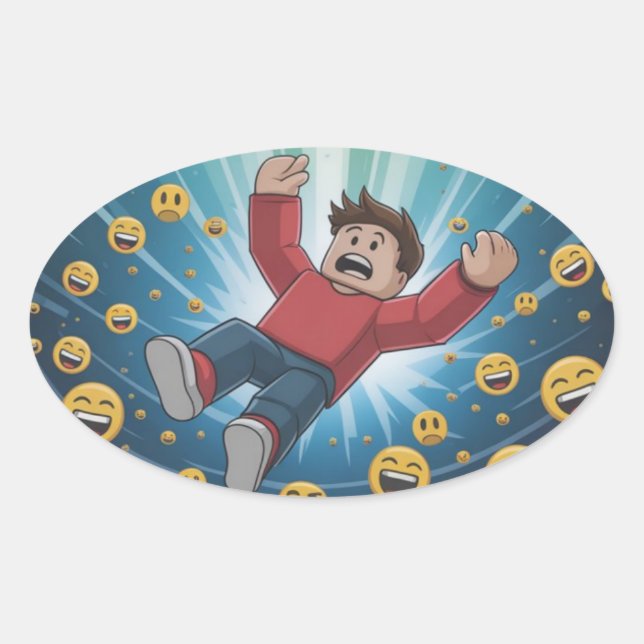 Adesivo Oval Fall in bubble  (Frente)