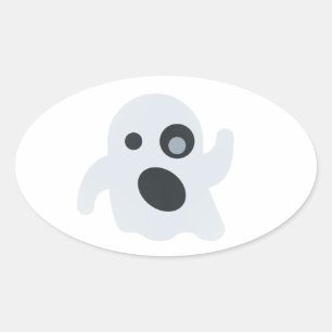 Adesivo Oval fantasma emoji