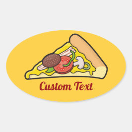 Adesivo Oval Fatia de pizza