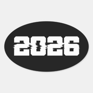 Adesivo Oval Feliz ano novo 2026