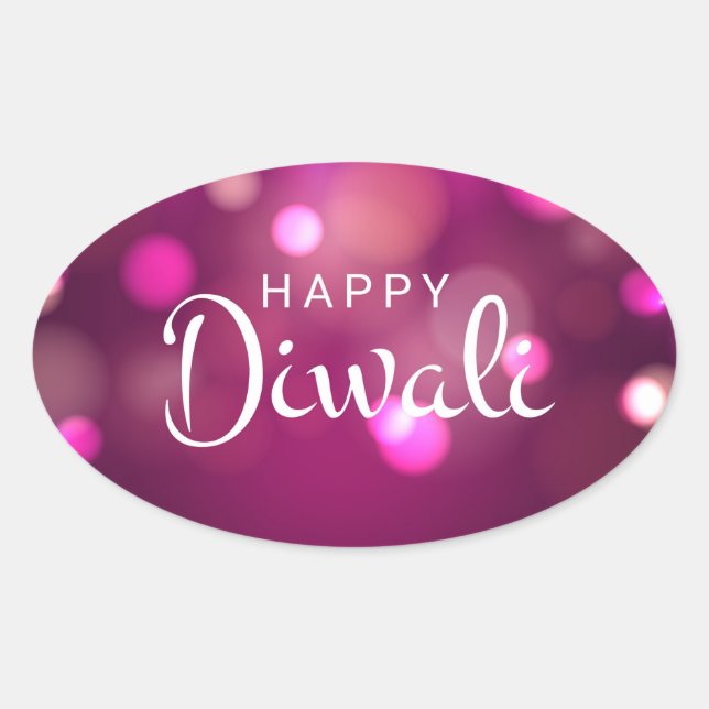 Adesivo Oval Feliz Diwali (Frente)