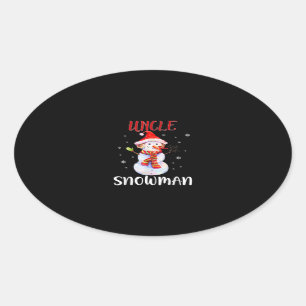 Adesivo Oval Feliz Natal 2020 Tio Snowman Em Mask Pajama