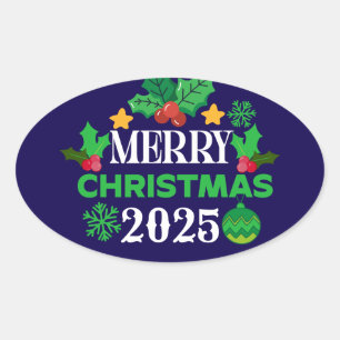 Adesivo Oval Feliz Natal 2025-86303
