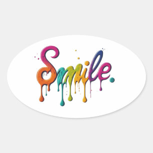 Adesivo Oval Feliz Sorriso