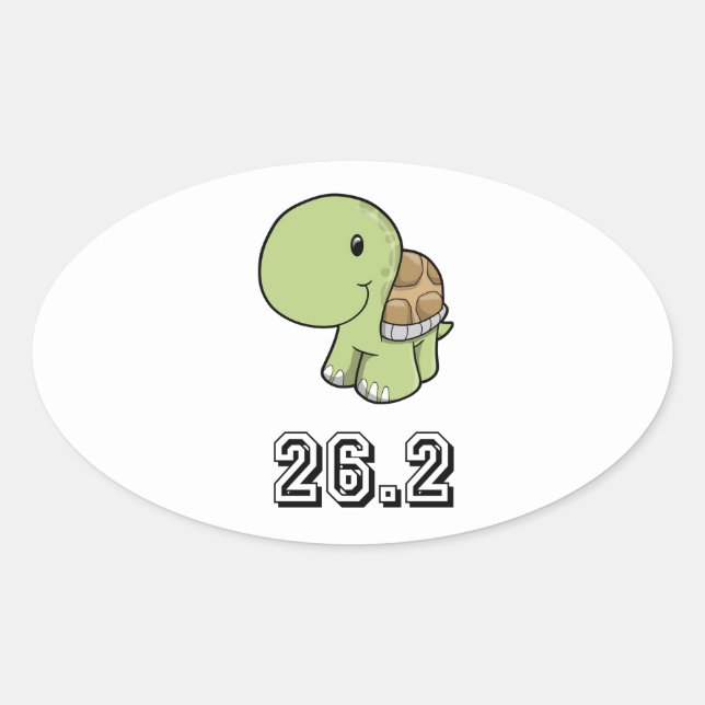 Adesivo Oval Feliz Tartaruga 26.2 (Frente)