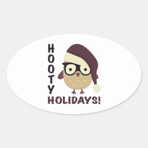 Adesivo Oval Feriados de Hooty hipster!