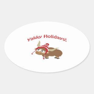 Adesivo Oval Feriados Iakky! Iak de inverno
