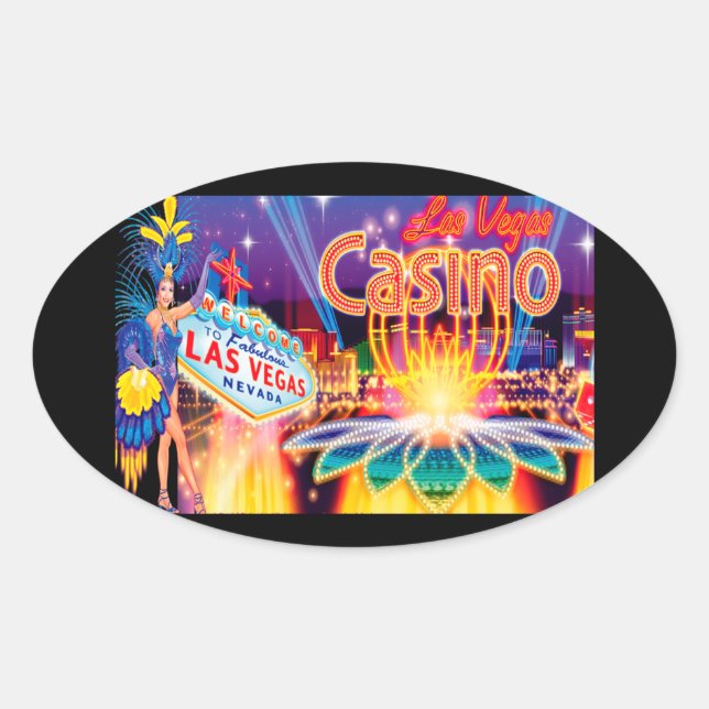 Adesivo Oval Férias Las Vegas (Frente)