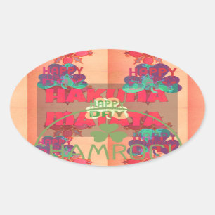 Adesivo Oval Fique abençoado e feliz Dia de São Patrício Hakuna