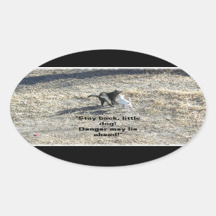 Adesivo Oval Fiquem De Volta, Pequenos Cachorros